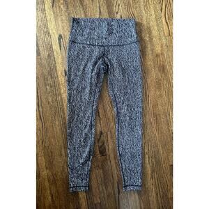 Lululemon Women's High Times Luon Suited Jacquard Black White Leggings - 10